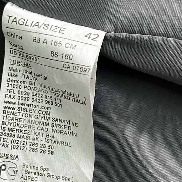 United colors of Benetton gray 2 button front pockets pinstripe blazer - Picture 7 of 17